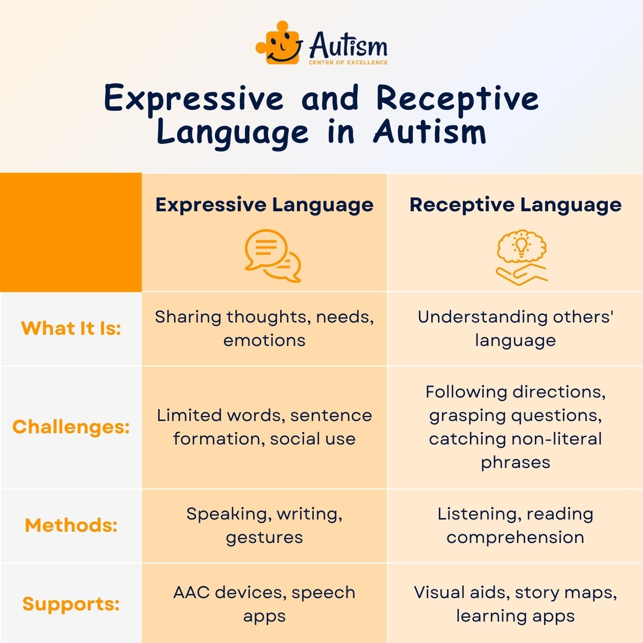 Expressive and Receptive Language in Autism