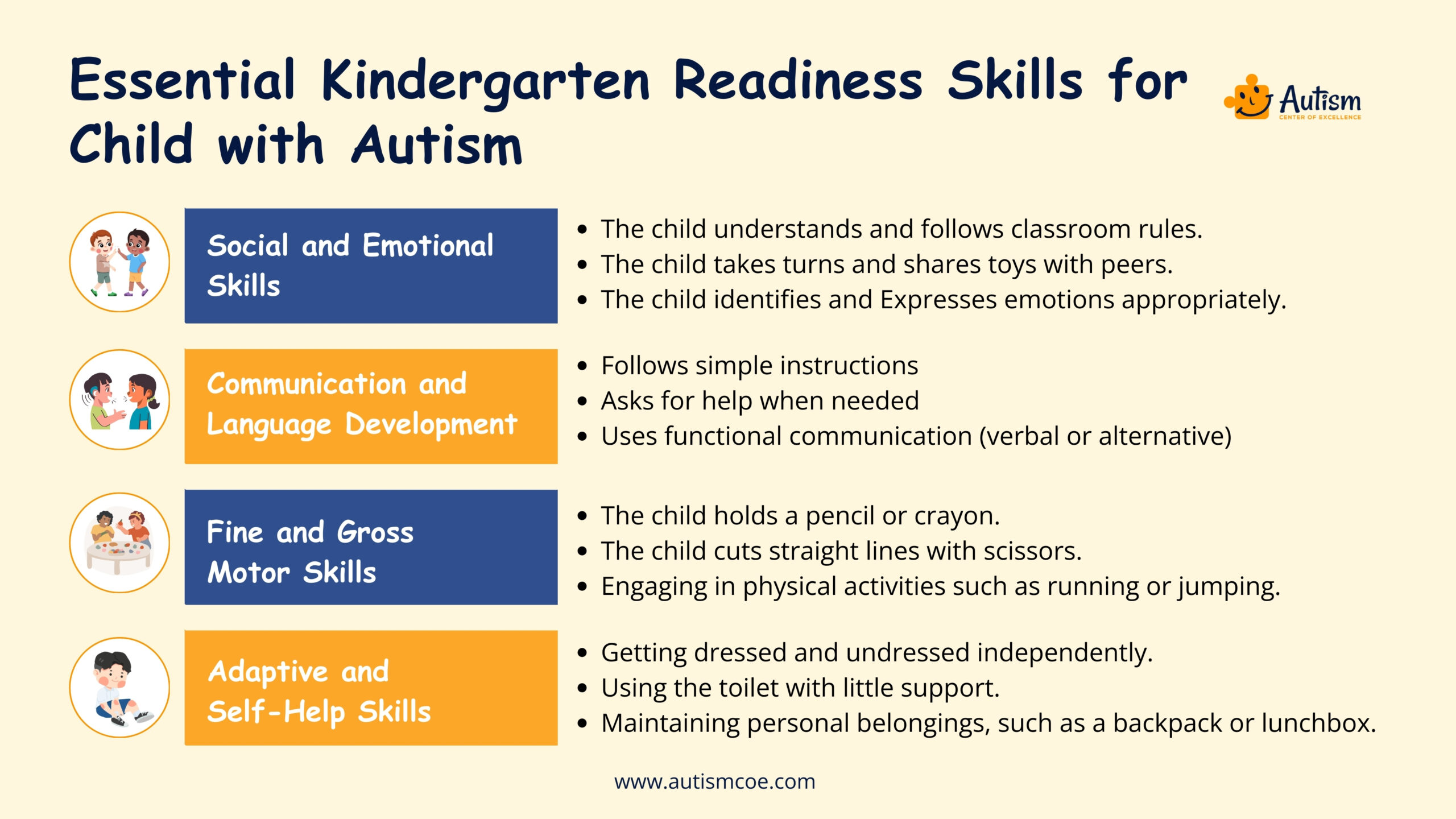 Essential Kindergarten Readiness Skills for Kids with Autism