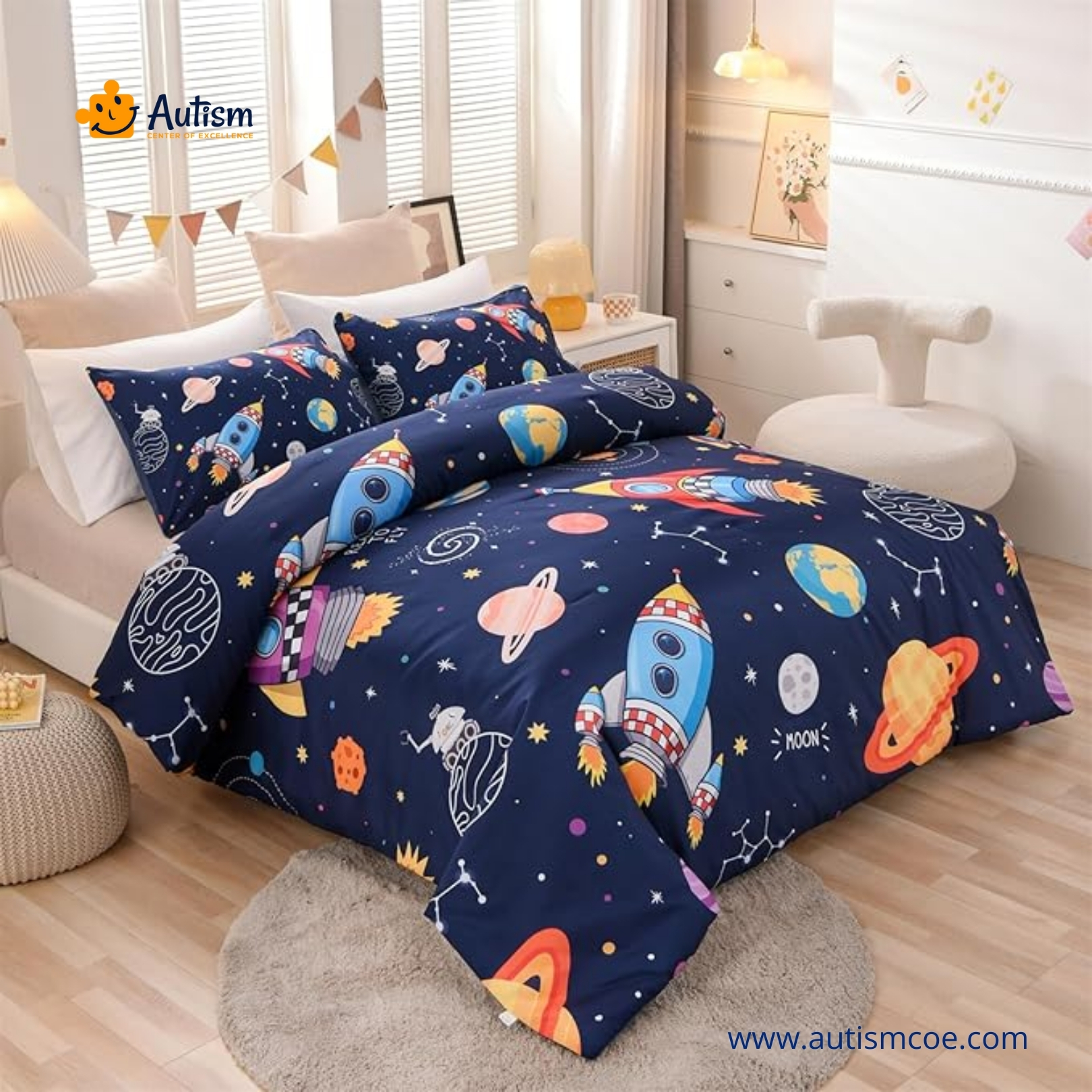 Space Rocket Comforter Set for Kids & Teens